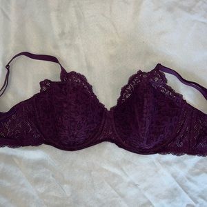 Purple Victoria’s Secret body by Victoria lined demi bra 36DDD NWOT